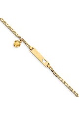 outstanding 14k yellow gold dangle anchor id baby bracelet